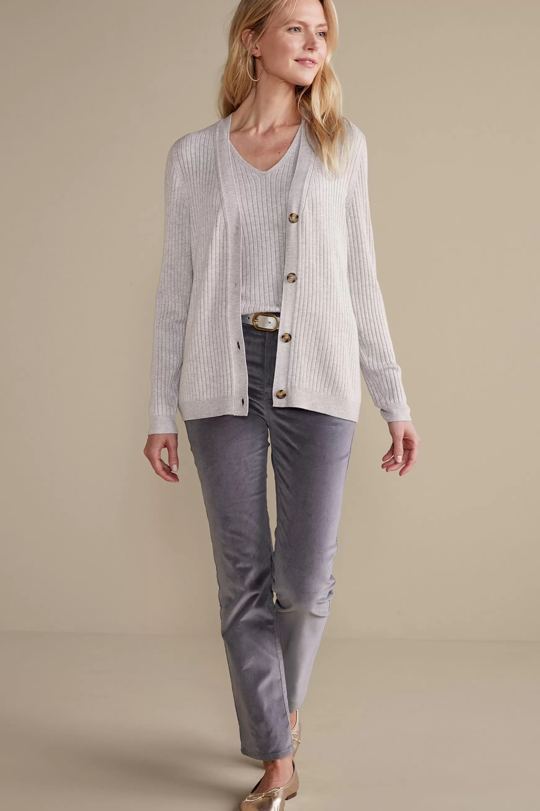 Soft Surroundings Soft Essential Styles | Everyday Styles-Soft Essential™ Ribbed Button-Front Cardi