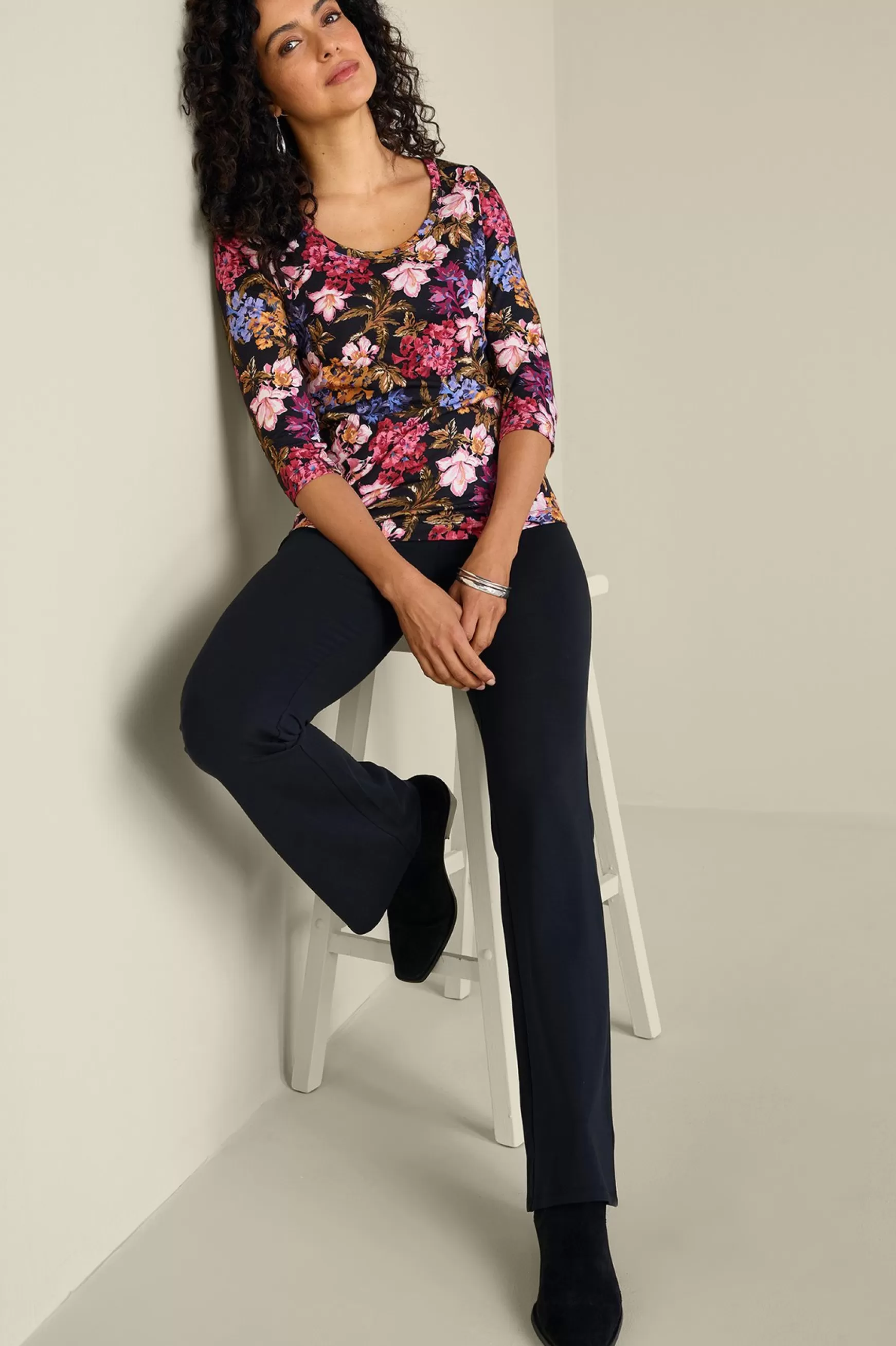 Soft Surroundings Soft Essential Styles | Feminine Flourish-Soft Essential™ SUPIMA® 3/4 Sleeve Tee
